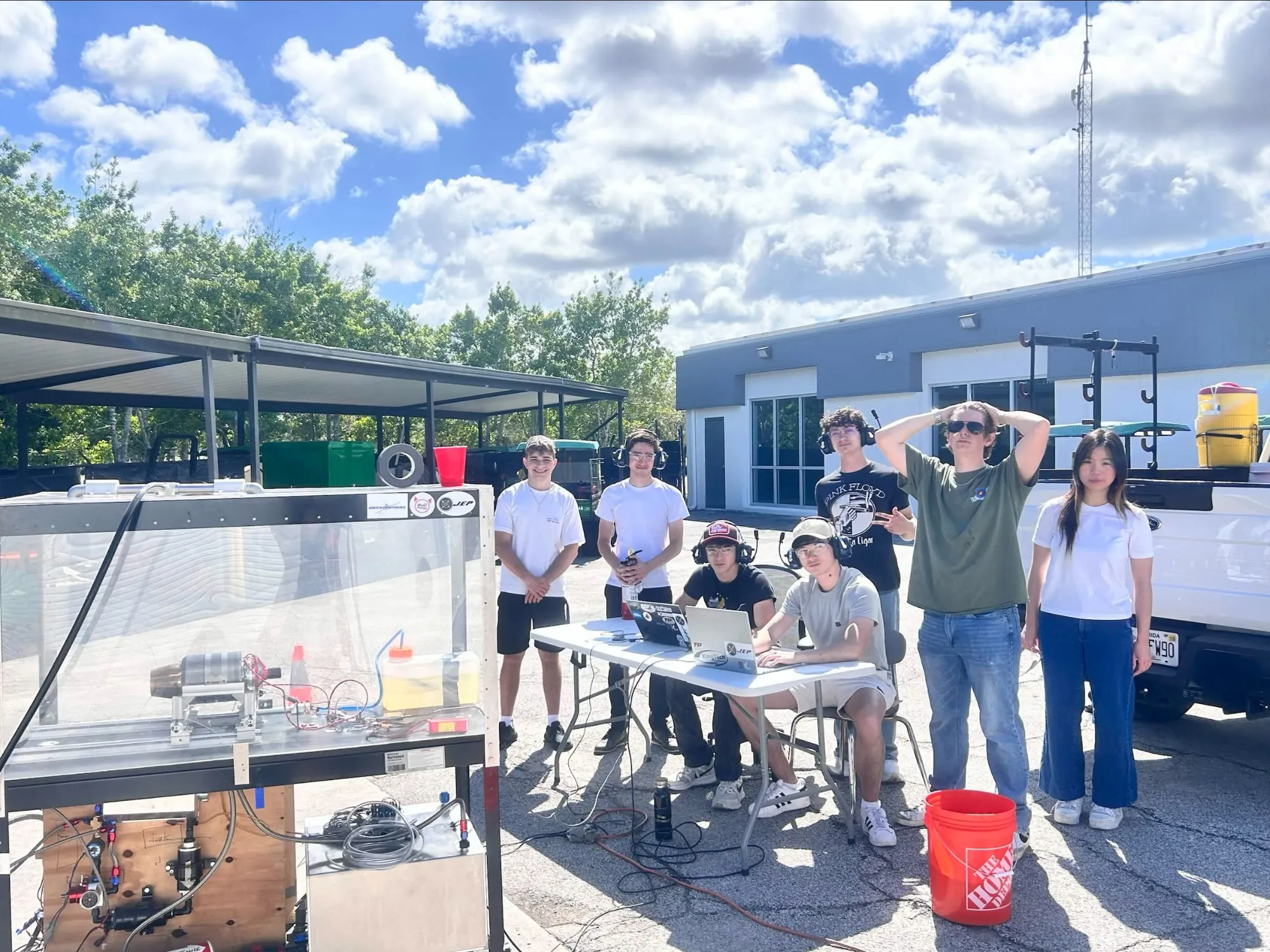 The team on test day