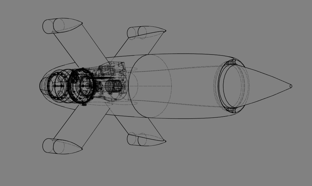 Wireframe with the ADAM powerplant installed