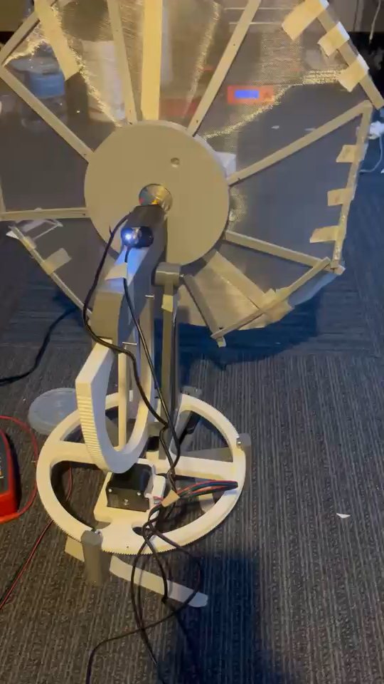 Helicone antenna on the steered platform
